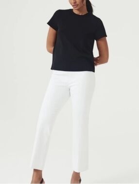 Spanx Nwt Silver Linings Classic White Kick Flare Pull On Pants Size Medium